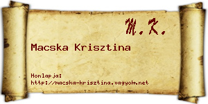 Macska Krisztina névjegykártya